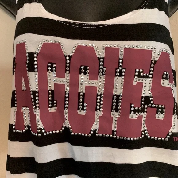 Official A&M Aggies Women’s Fancy Tank Top with opening in the back. - Picture 2 of 5